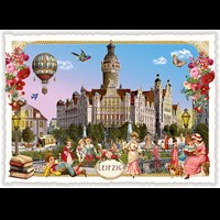 Städte-Postkarte, Leipzig, Neues Rathaus (Quer)