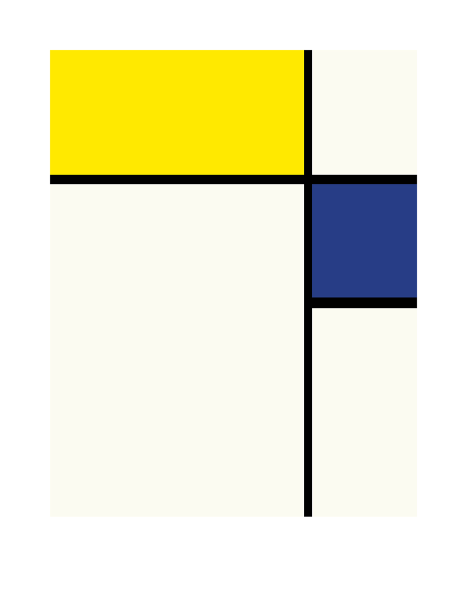 Mondrian, Piet: Composition avec bleu et jaune, 1932