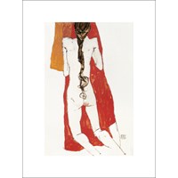 Schiele, E.: Nude back of girl, 1913