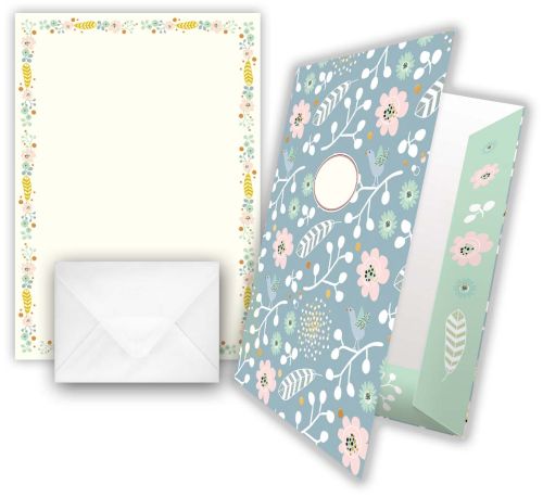 Briefpapier - Design: Blumen (pastell)