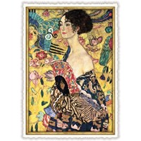 Dame mit Fächer (Gustav Klimt 1917 - 1918) (Hoch)