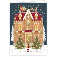 AK Weihnachten Haus mit Tannenbäumen (o. T.)