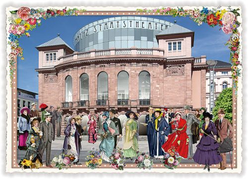 Städte-Postkarte, Mainz, Staatstheater (Quer)