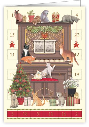 AK Weihnachten Katzen auf Klavier (o. T.)