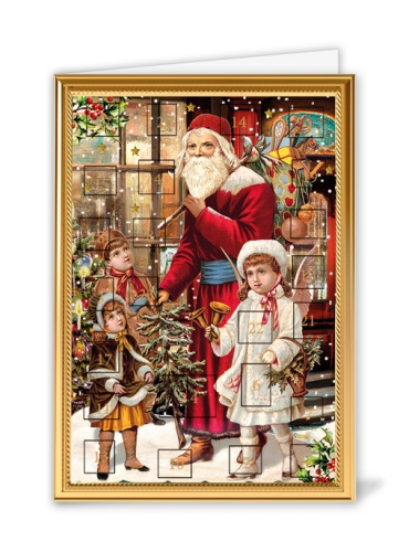 AK Weihnachtsmann mit Engel (o.T.)