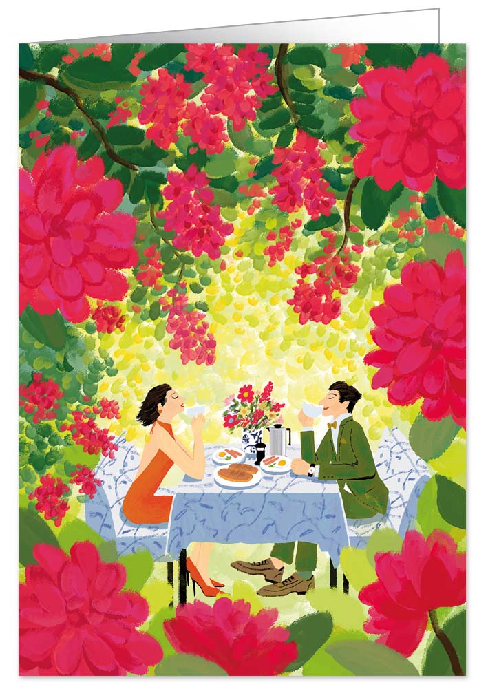 Romantic dinner amidst a sea of flowers