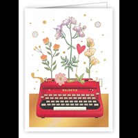 Flowers and typewriter