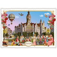 Städte-Postkarte, Leipzig, Neues Rathaus (Quer)